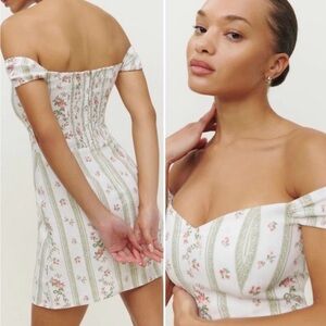 Reformation Gavina Linen Dress in Heath